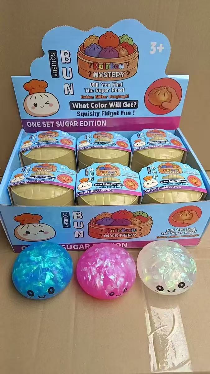 Viral Glitter Soup Bun Squishy—ASMR Stress Relief  Tangbao Toy